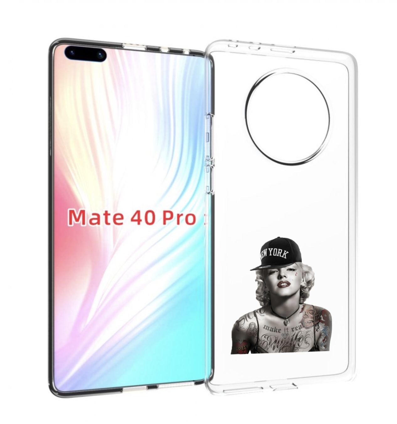 Чехол MyPads Мерлин Монро с тату женский для Huawei Mate 40 Pro (NOH-NX9)