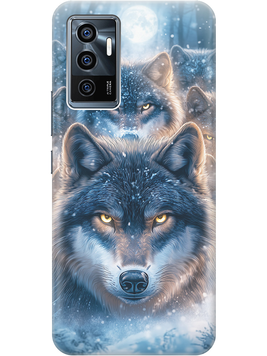 

Силиконовый чехол на Vivo V23e с принтом "Стая волков", Прозрачный;голубой;синий;черный, 743438013