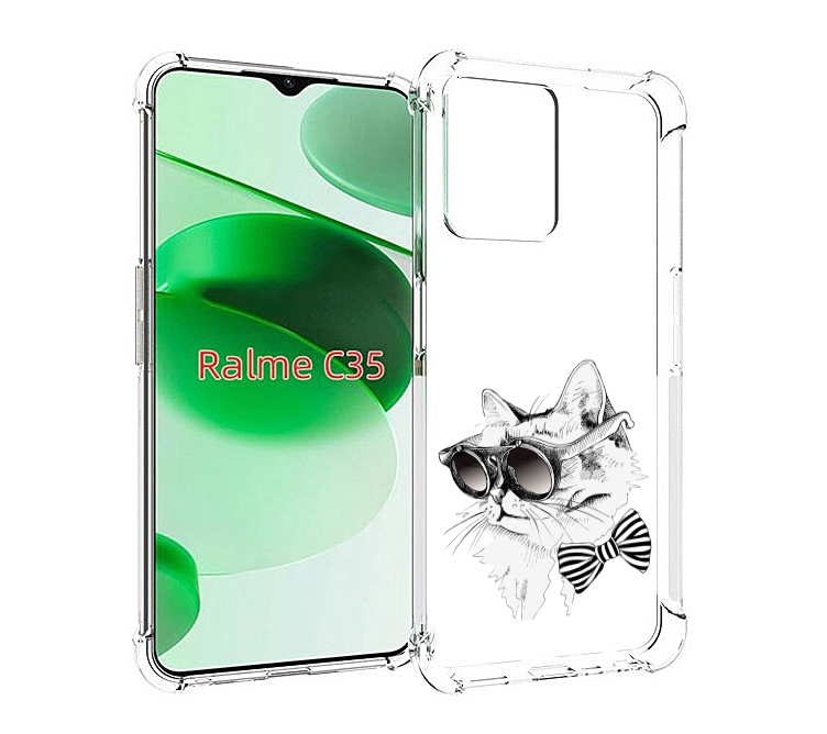 

Чехол MyPads крутая кошка в очках для Realme C35 / Narzo 50A Prime, Прозрачный, Tocco