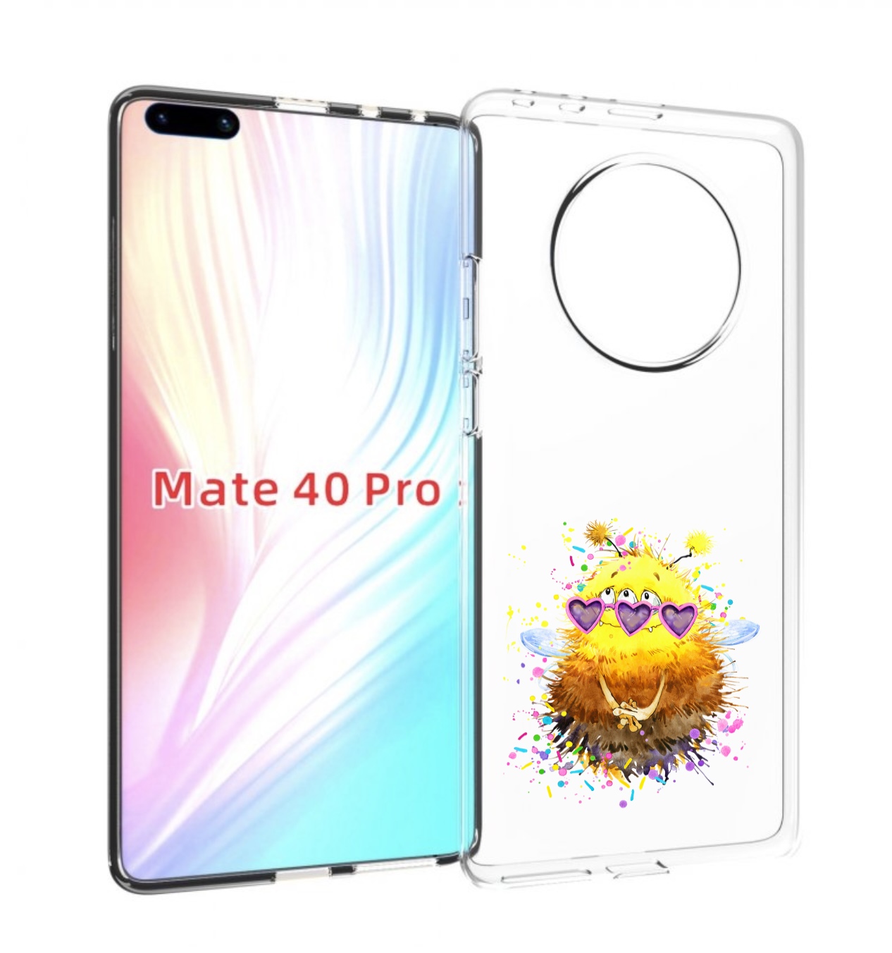 

Чехол MyPads Пушитый шмель для Huawei Mate 40 Pro (NOH-NX9), Прозрачный, Tocco