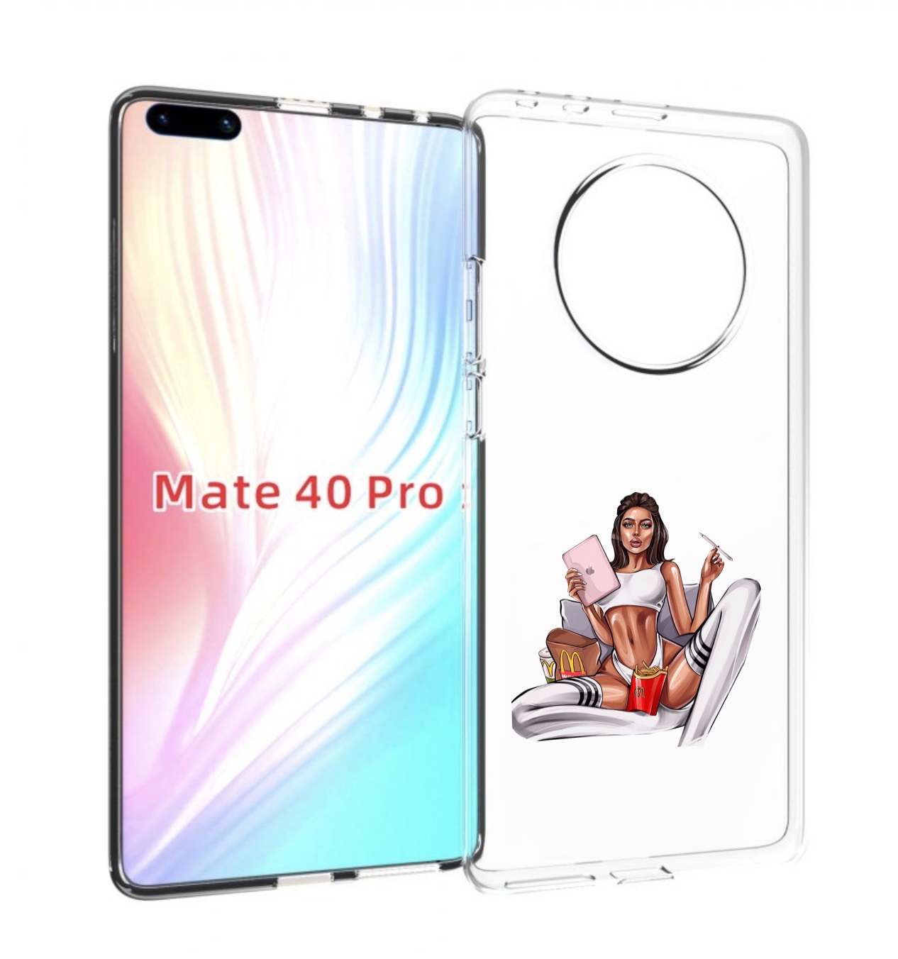 

Чехол MyPads Модная-иллюстрация-девушки женский для Huawei Mate 40 Pro (NOH-NX9), Прозрачный, Tocco