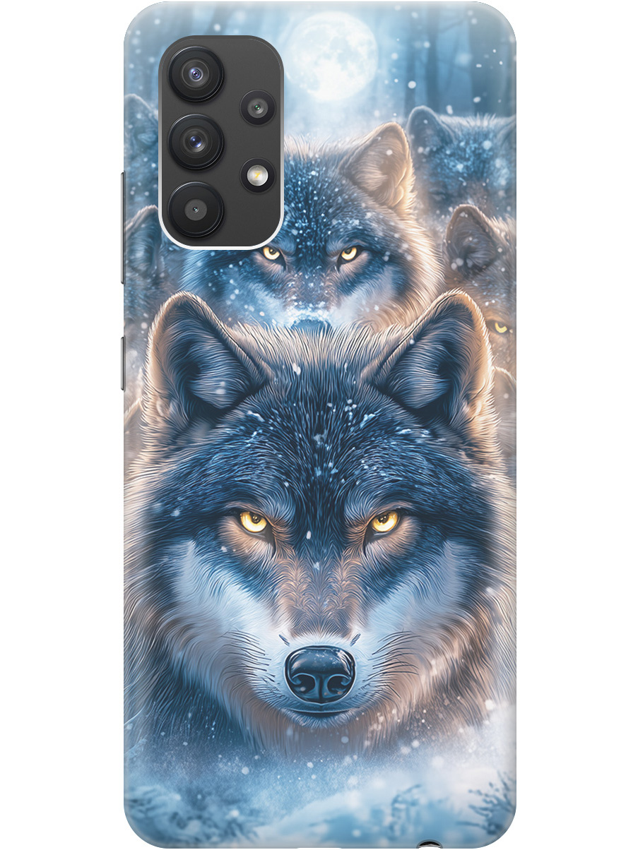 

Силиконовый чехол на Samsung Galaxy A32 с принтом "Стая волков", Прозрачный;голубой;синий;черный, 724352013