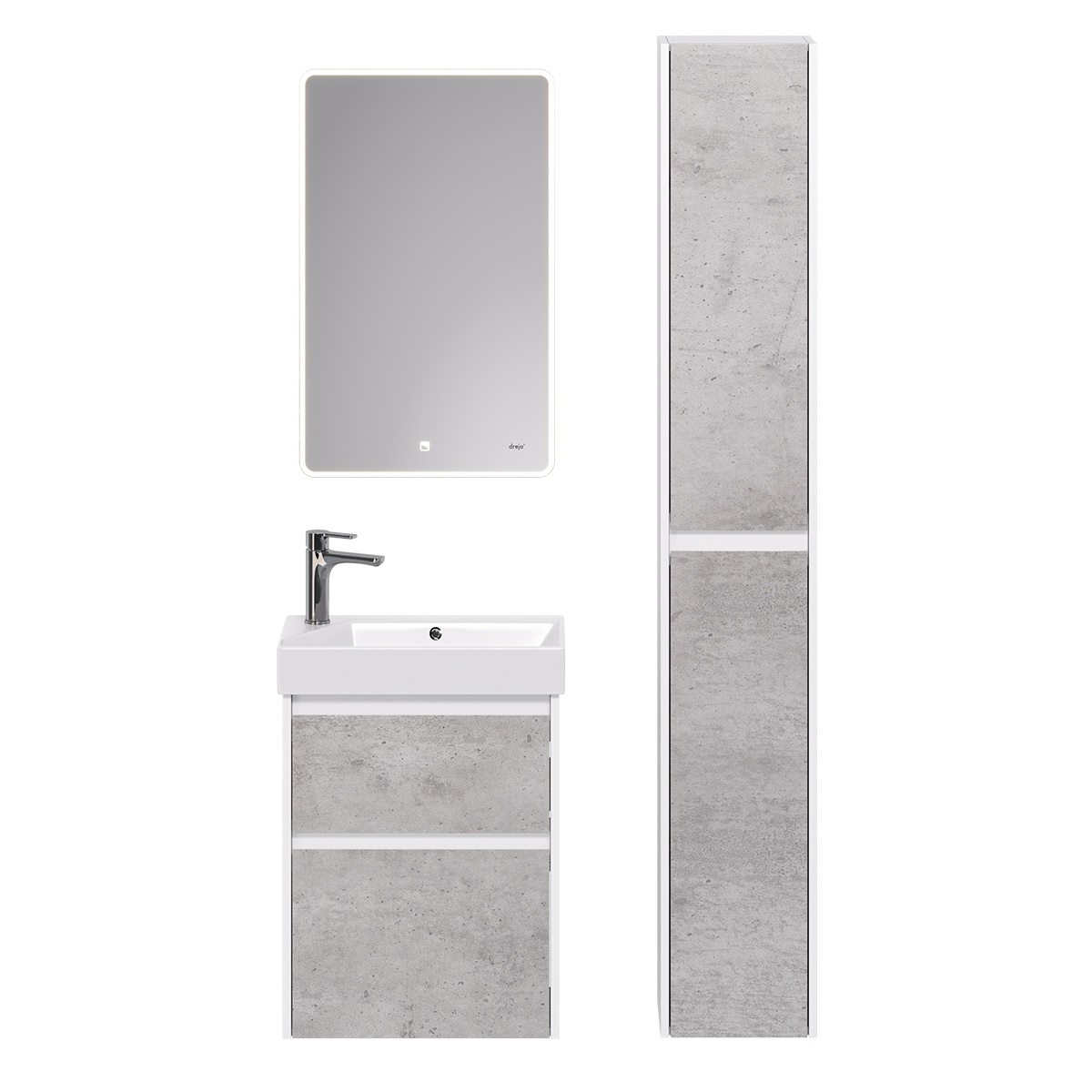 

Dreja Мебель для ванной Dreja Slim 65 белый/бетон