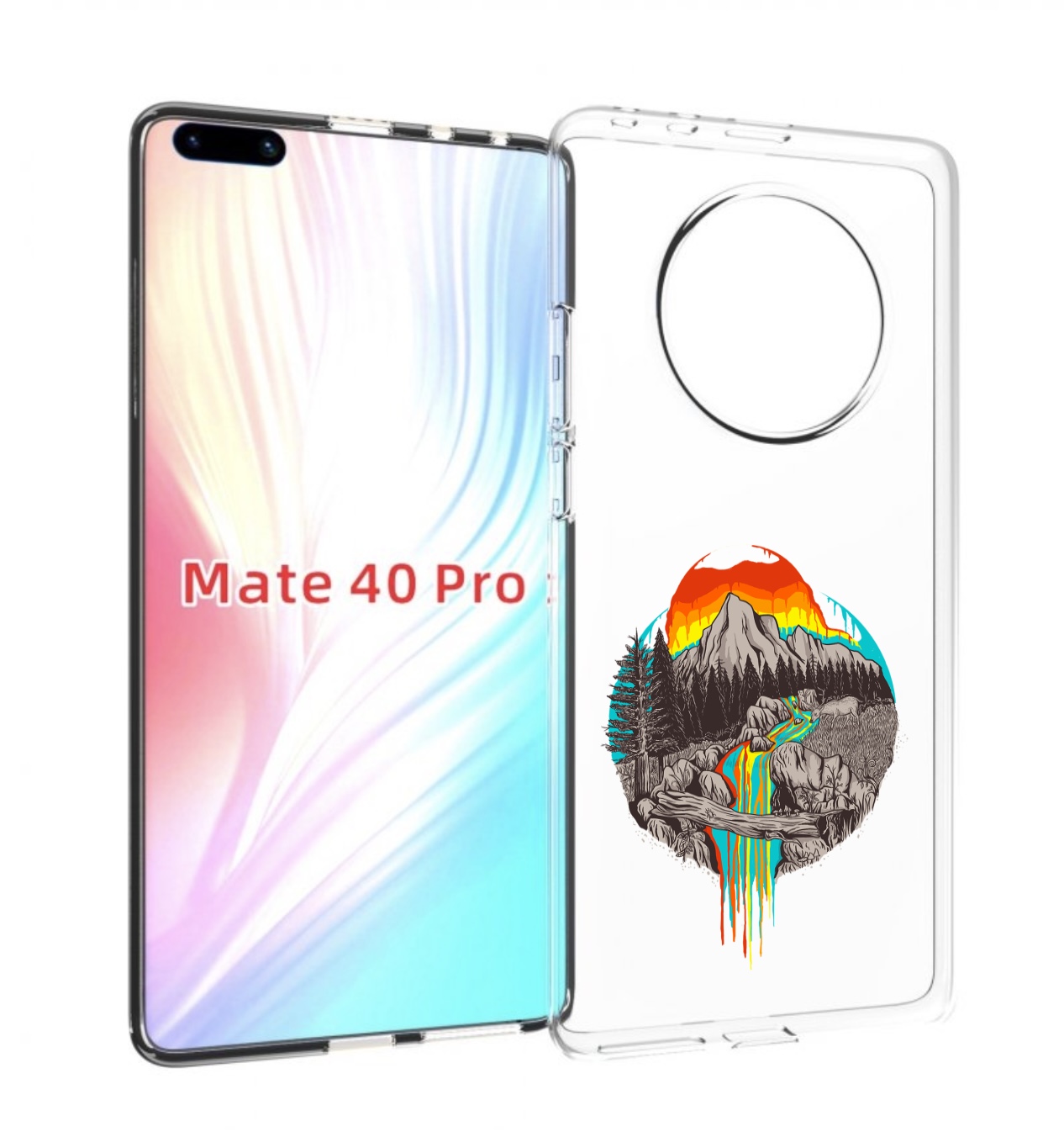 Чехол MyPads Радужный водопад для Huawei Mate 40 Pro (NOH-NX9)