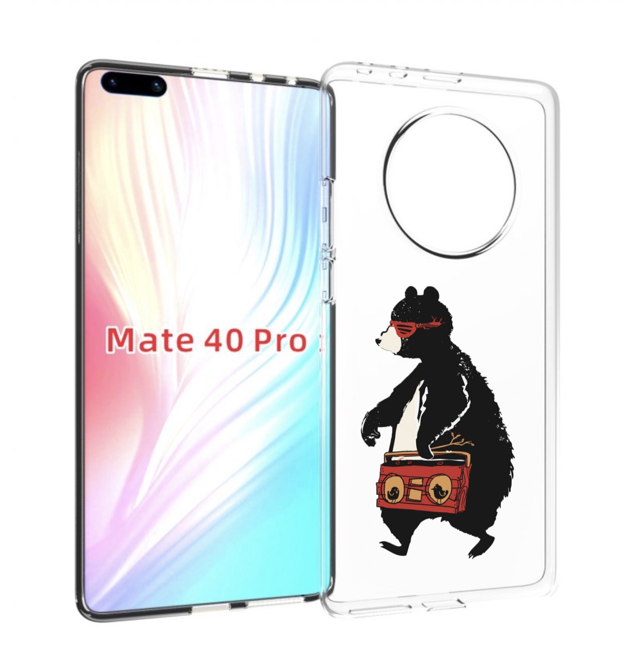 

Чехол MyPads Музыкальный медведь для Huawei Mate 40 Pro (NOH-NX9), Прозрачный, Tocco