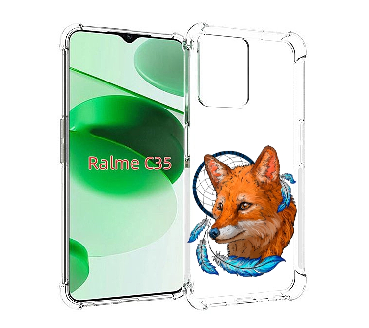 

Чехол MyPads лиса и ловец снов для Realme C35 / Narzo 50A Prime, Прозрачный, Tocco