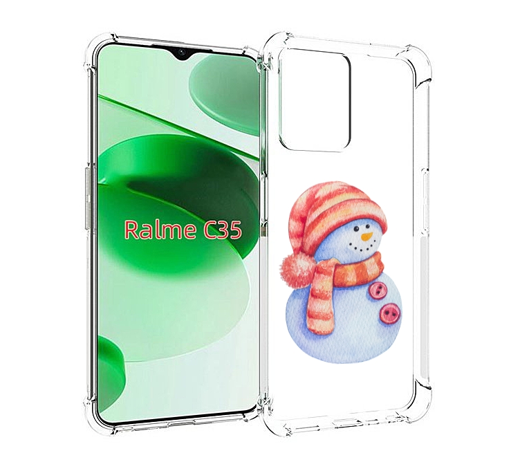 

Чехол MyPads Веселый снеговик для Realme C35 / Narzo 50A Prime, Прозрачный, Tocco