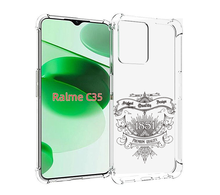 

Чехол MyPads логотип 1851 год для Realme C35 / Narzo 50A Prime, Прозрачный, Tocco