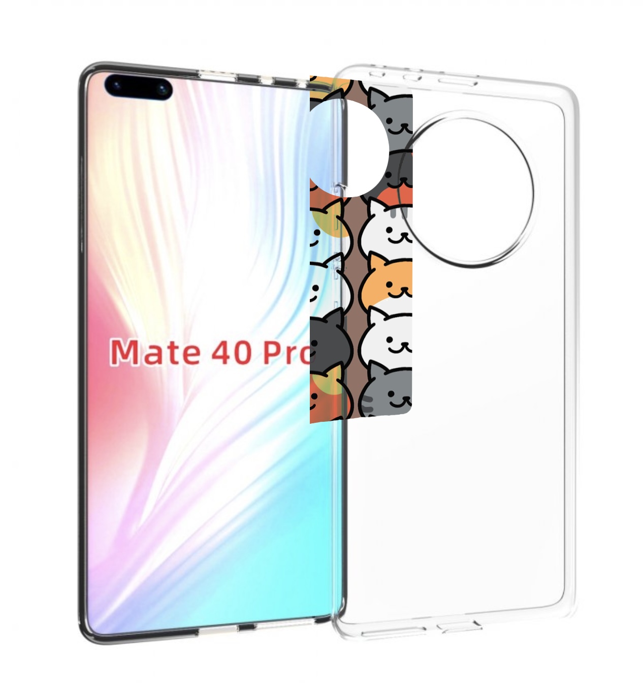 

Чехол MyPads Найди-кота для Huawei Mate 40 Pro (NOH-NX9), Прозрачный, Tocco