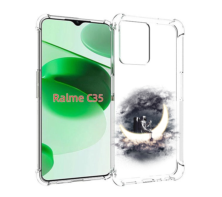 

Чехол MyPads лунный путешественник для Realme C35 / Narzo 50A Prime, Прозрачный, Tocco