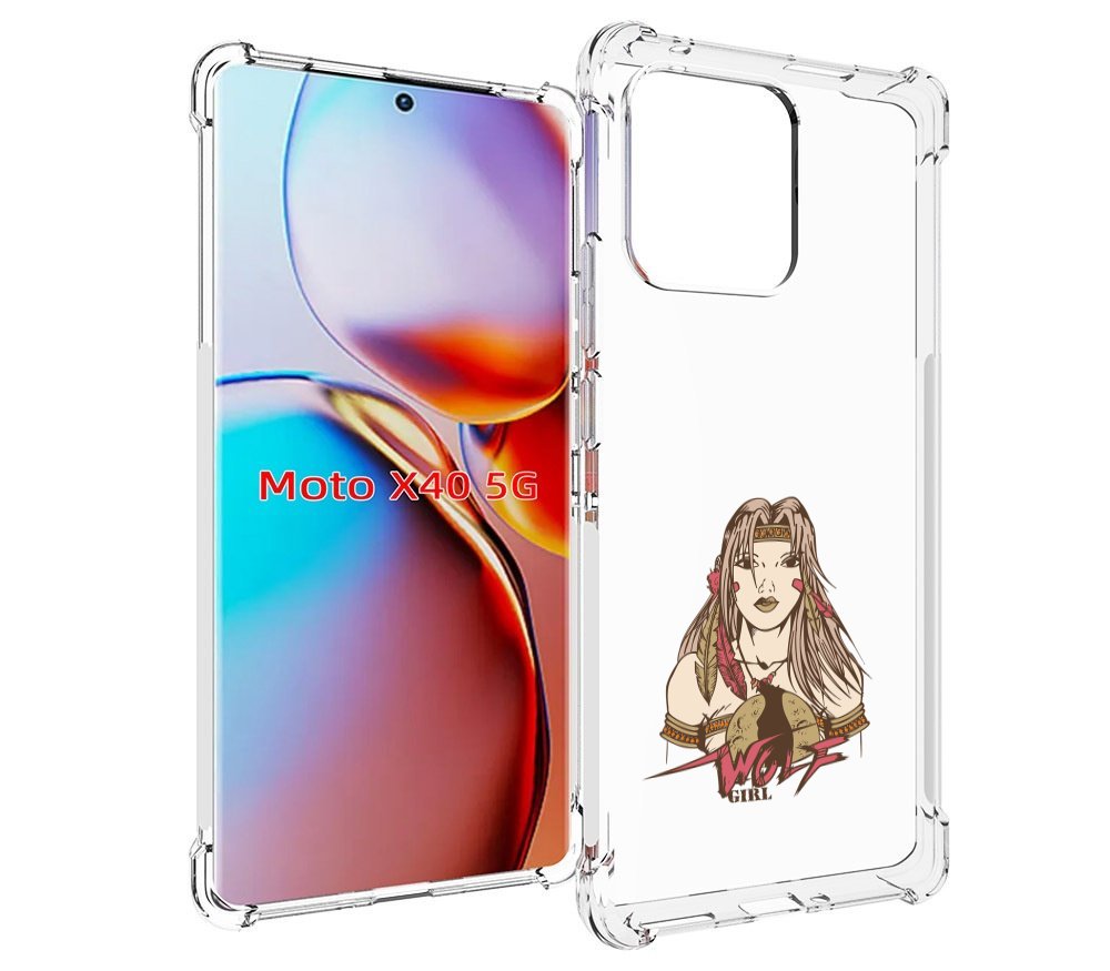 

Чехол MyPads девушка волк для Motorola Moto X40, Прозрачный, Tocco