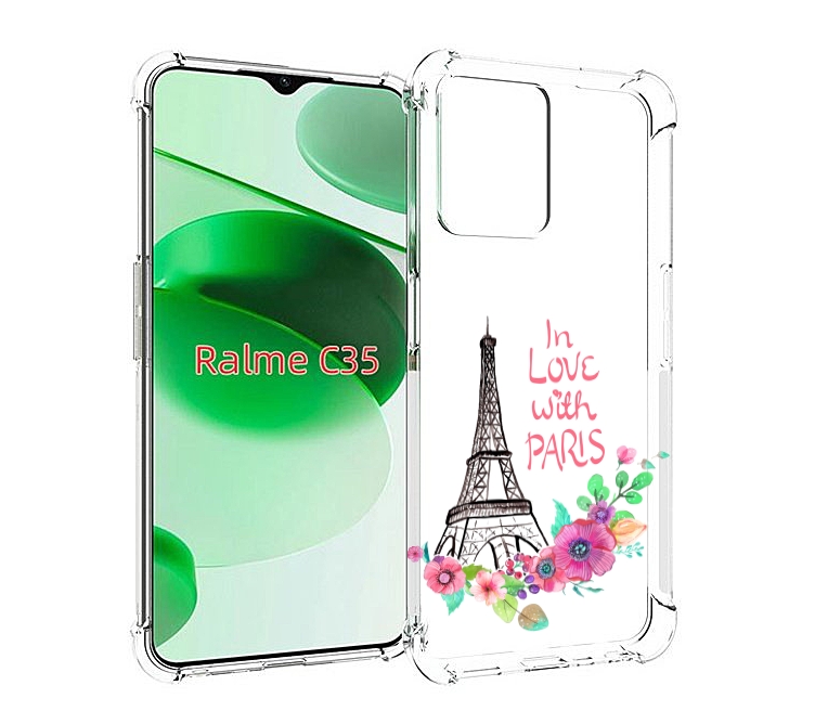 

Чехол MyPads любимый париж для Realme C35 / Narzo 50A Prime, Прозрачный, Tocco