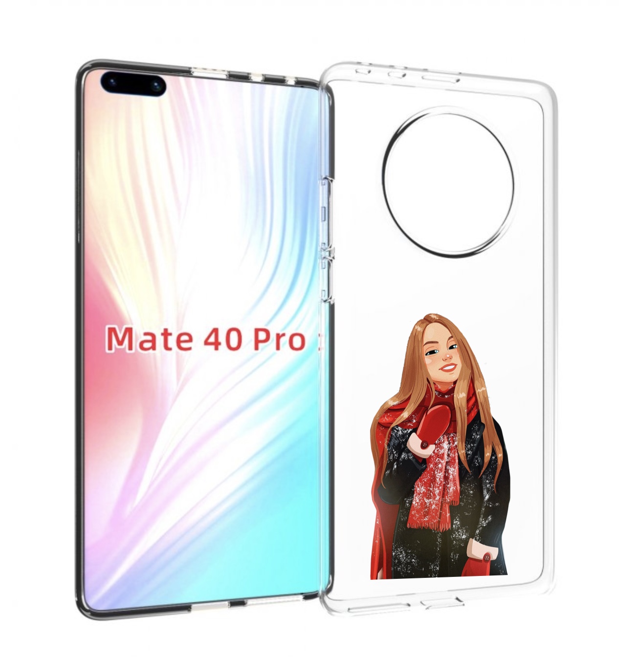 

Чехол MyPads Новогодний-зимний-арт женский для Huawei Mate 40 Pro (NOH-NX9), Прозрачный, Tocco
