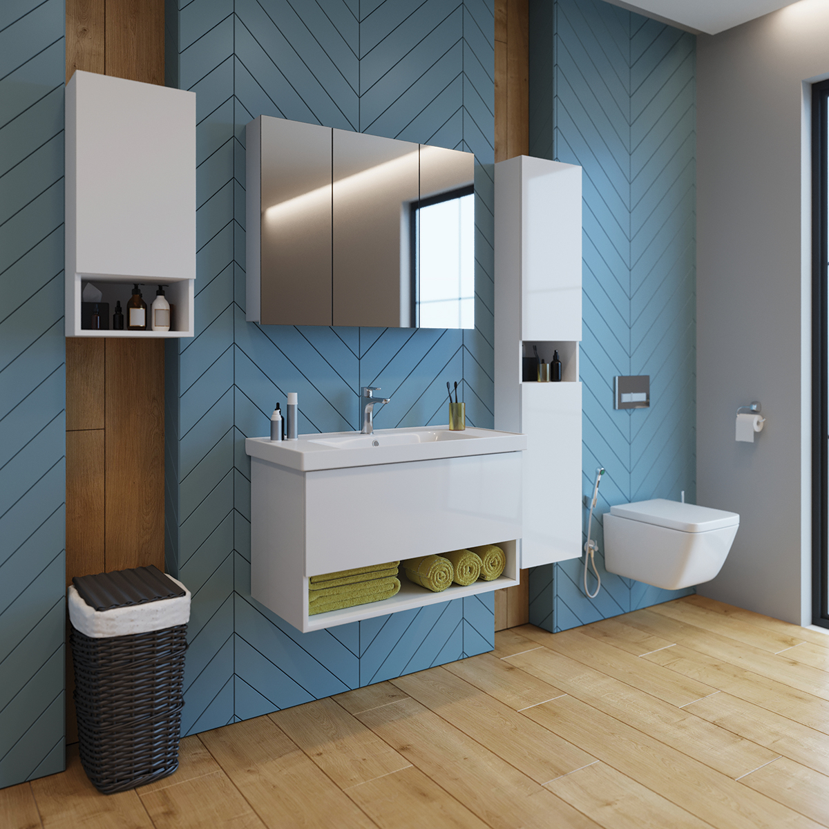 

Dreja.Eco Мебель для ванной комнаты Dreja Perfecto 90 белый глянец