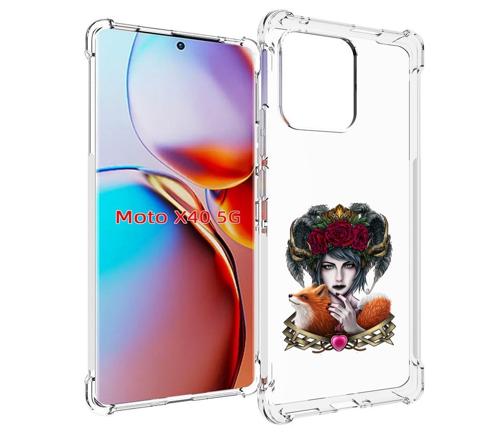 

Чехол MyPads девушка с лисой для Motorola Moto X40, Прозрачный, Tocco