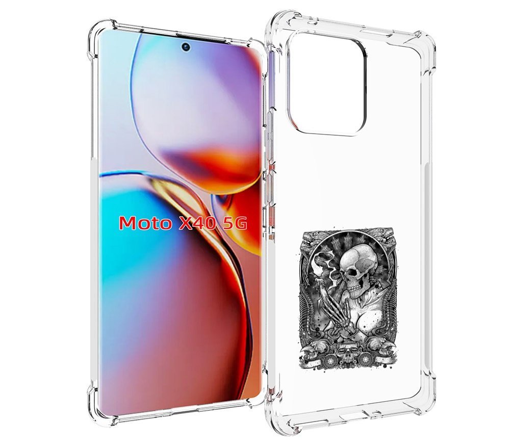

Чехол MyPads девушка скелет для Motorola Moto X40, Прозрачный, Tocco
