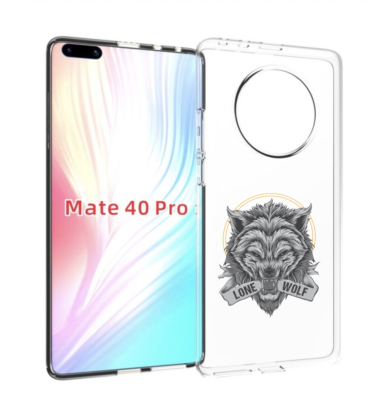 

Чехол MyPads Одинокий-волк мужской для Huawei Mate 40 Pro (NOH-NX9), Прозрачный, Tocco