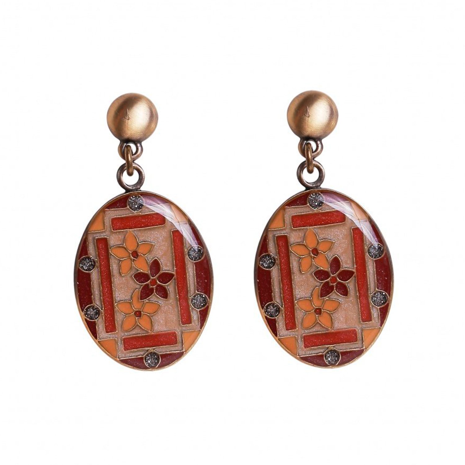 

Серьги из бижутерного сплава/бронзы с эмалью Clara Bijoux A75772-2 BR, A75772-2 BR