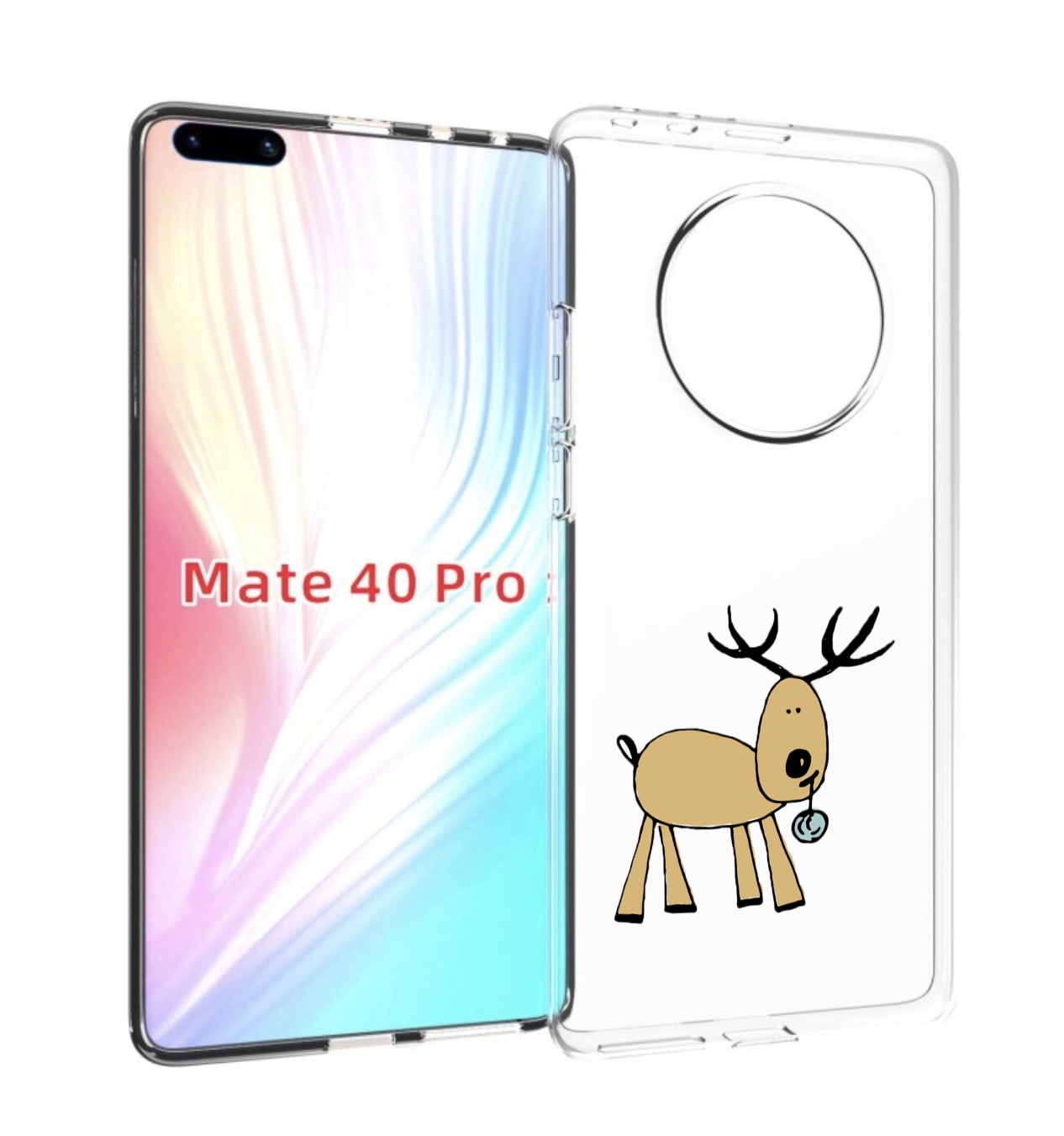 

Чехол MyPads Олень с шариком для Huawei Mate 40 Pro (NOH-NX9), Прозрачный, Tocco