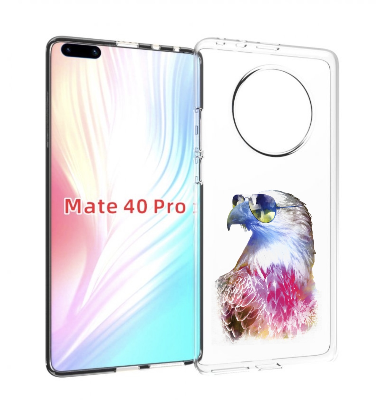 

Чехол MyPads Орел в очках для Huawei Mate 40 Pro (NOH-NX9), Прозрачный, Tocco