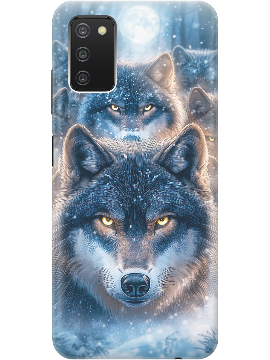 

Силиконовый чехол на Samsung Galaxy A03s с принтом "Стая волков", Прозрачный;голубой;синий;черный, 732241113