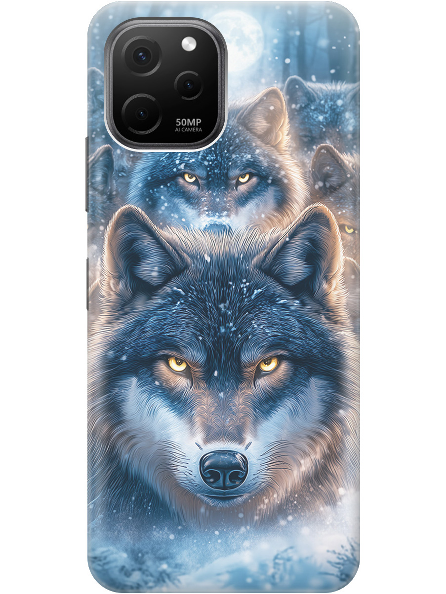 

Силиконовый чехол на Huawei nova Y61 с принтом "Стая волков", Прозрачный;голубой;синий;черный, 762098513