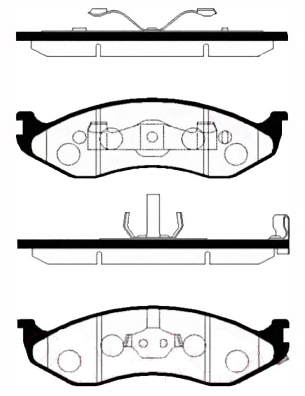 

Колодки тормозные дисковые передн JEEP: CHEROKEE 90-01, GRAND CHEROKEE 91-99, WRANGLER 90-