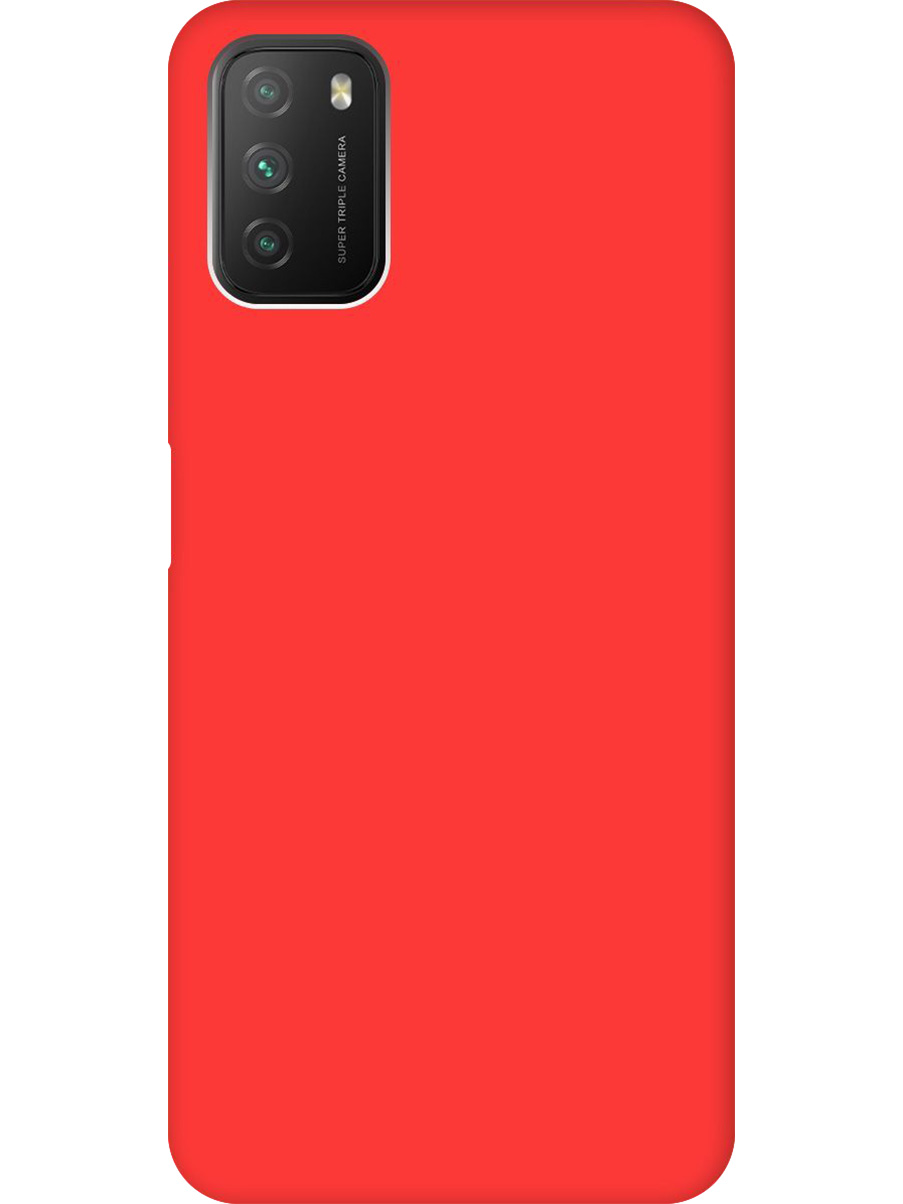 

Силиконовый чехол на Xiaomi Redmi 9T / Poco M3 матовый красный, 724142721