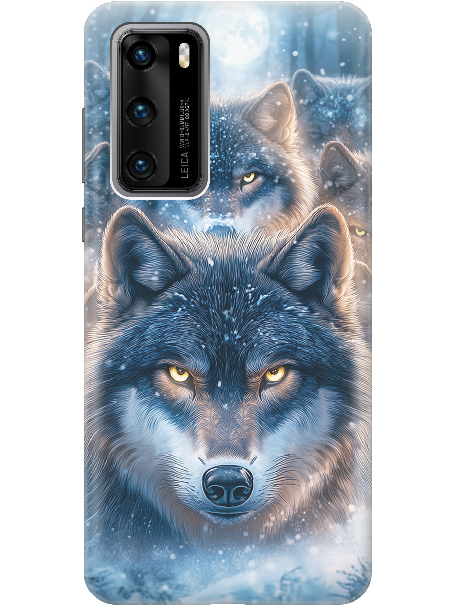 

Силиконовый чехол на Huawei P40 с принтом "Стая волков", Прозрачный;голубой;синий;черный, 722839313