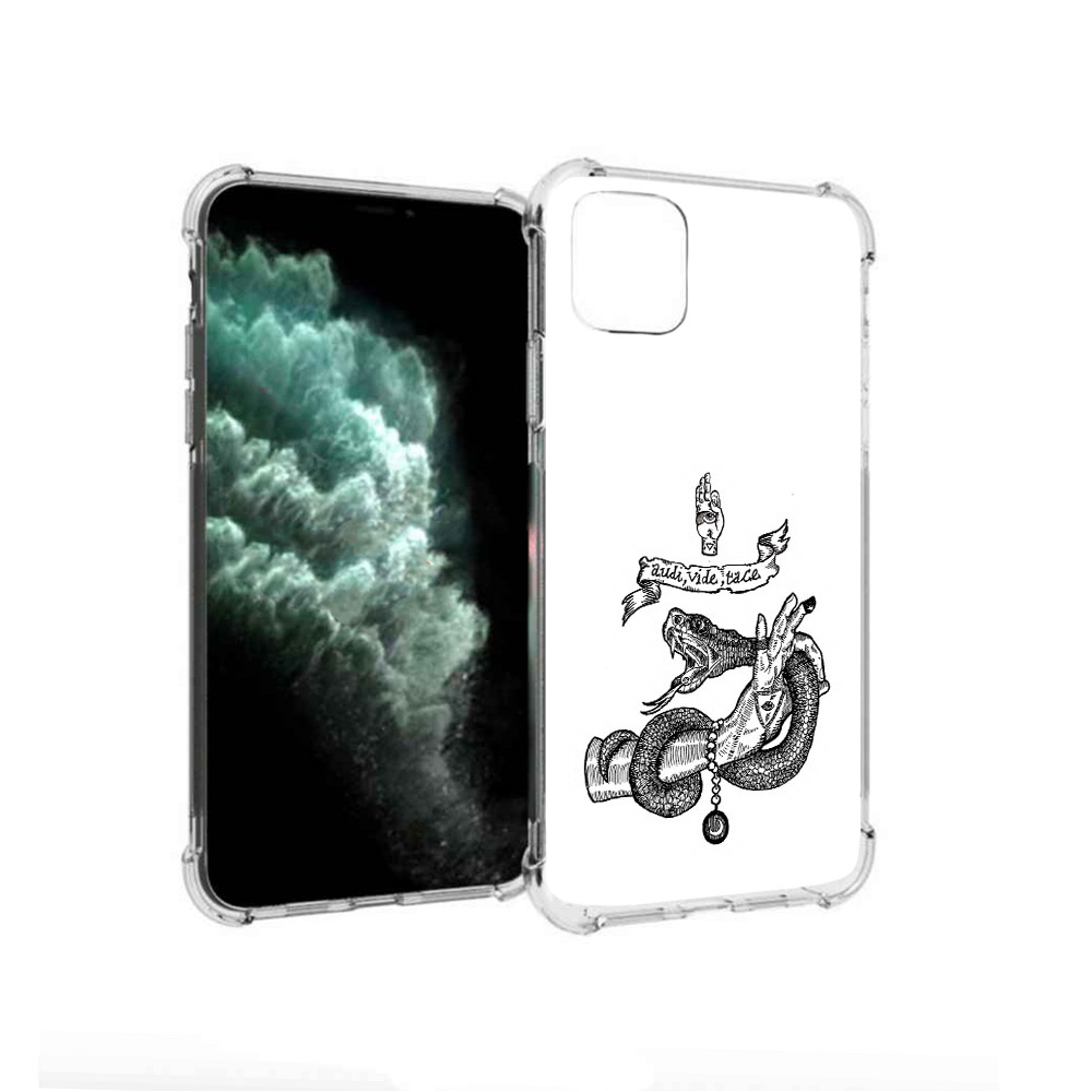 

Чехол MyPads Tocco для Apple iPhone 11 Pro Max змея на руке рисунок (PT142698.615.366), Прозрачный, Tocco