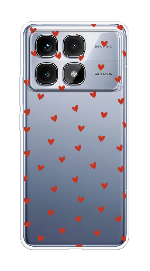 

Чехол на Xiaomi Redmi K70 Ultra "Red hearts", Красный;прозрачный, 323050-1