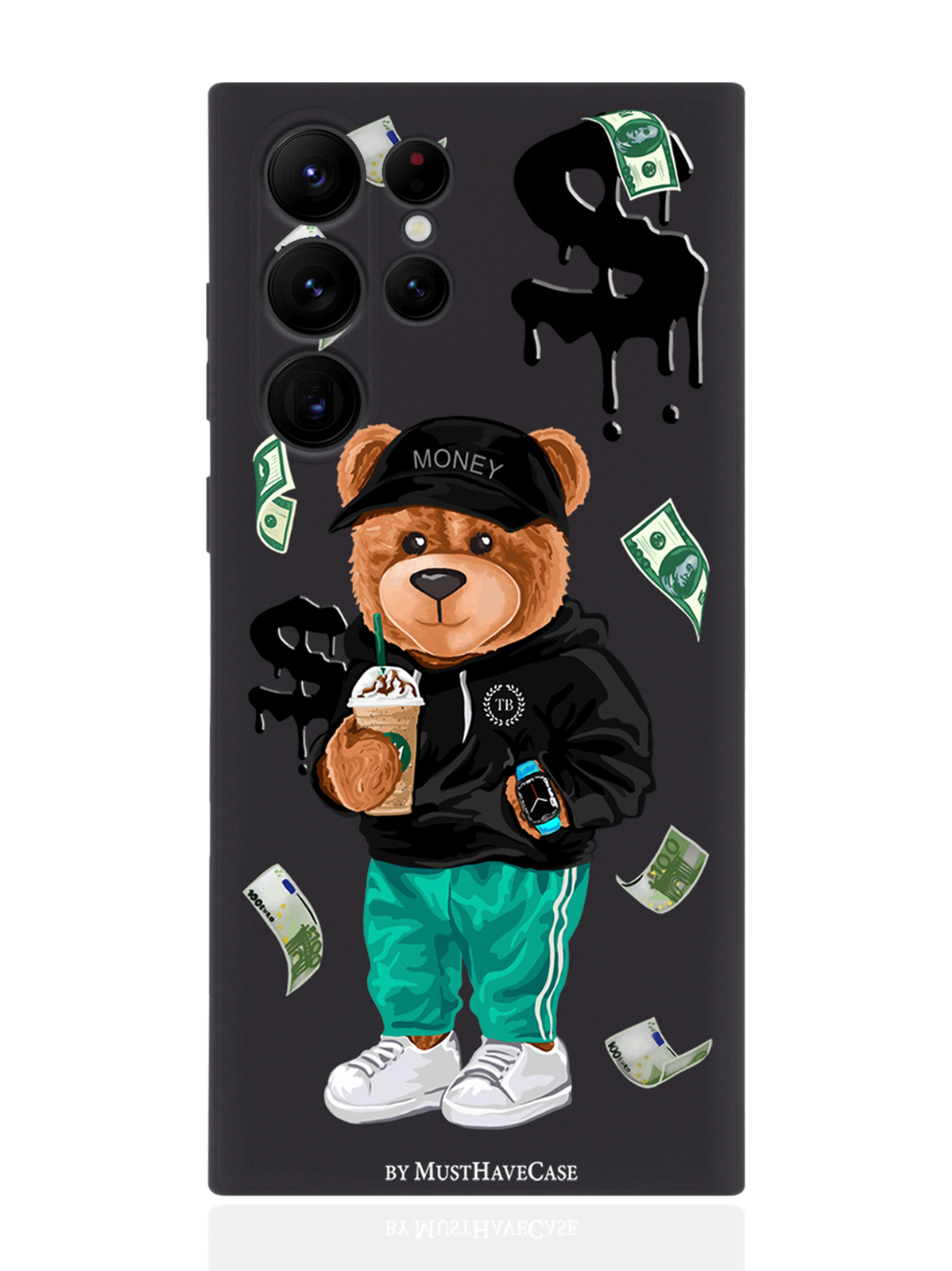 фото Чехол musthavecase для samsung galaxy s23 ultra tony bear/ мишка тони черный