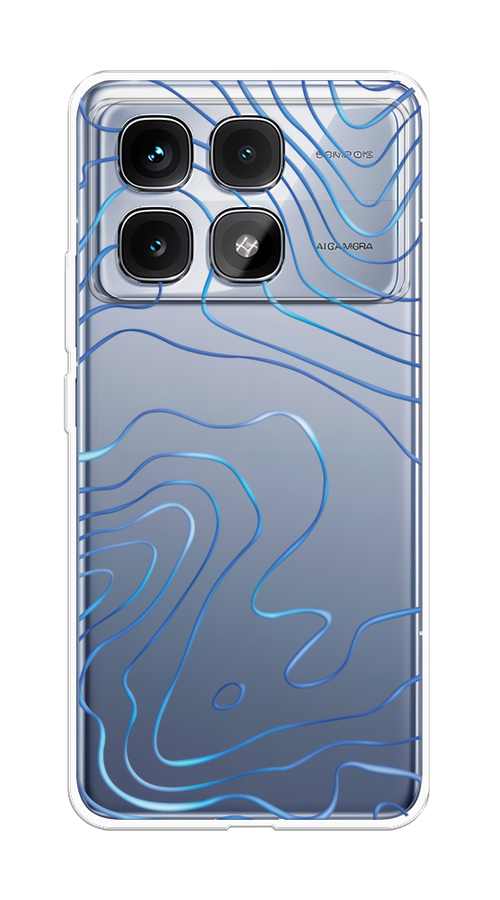

Чехол на Xiaomi Redmi K70 Ultra "Blue lines", Прозрачный;синий, 323050-1