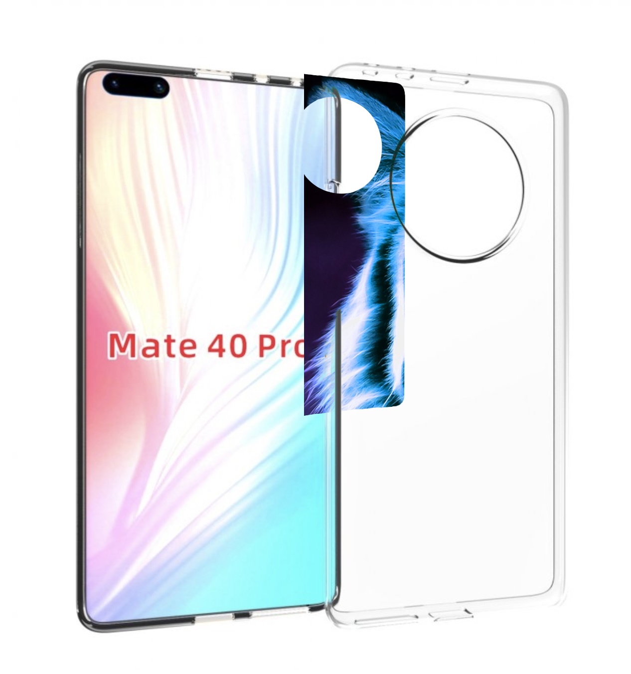 

Чехол MyPads Половина-тигра мужской для Huawei Mate 40 Pro (NOH-NX9), Прозрачный, Tocco