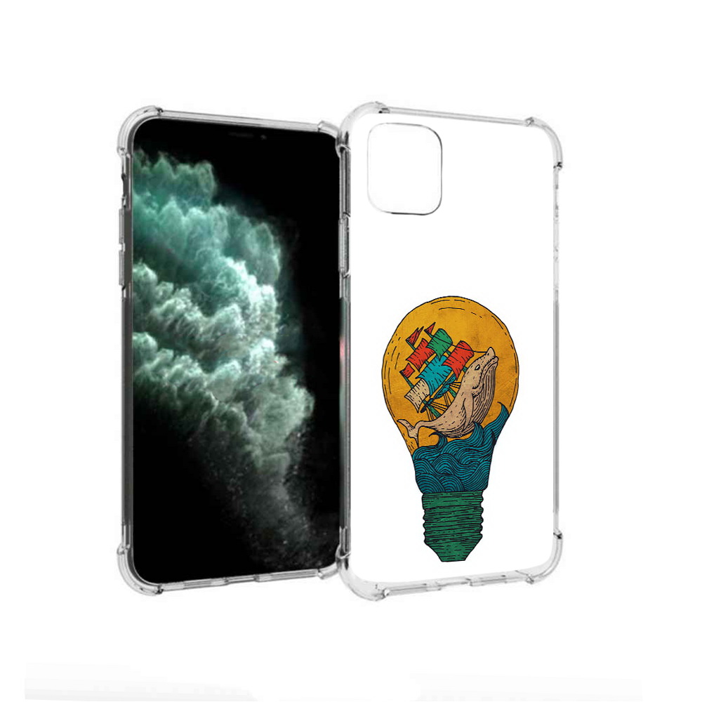 Чехол MyPads Tocco для Apple iPhone 11 Pro Max кит в лампочке с парусами