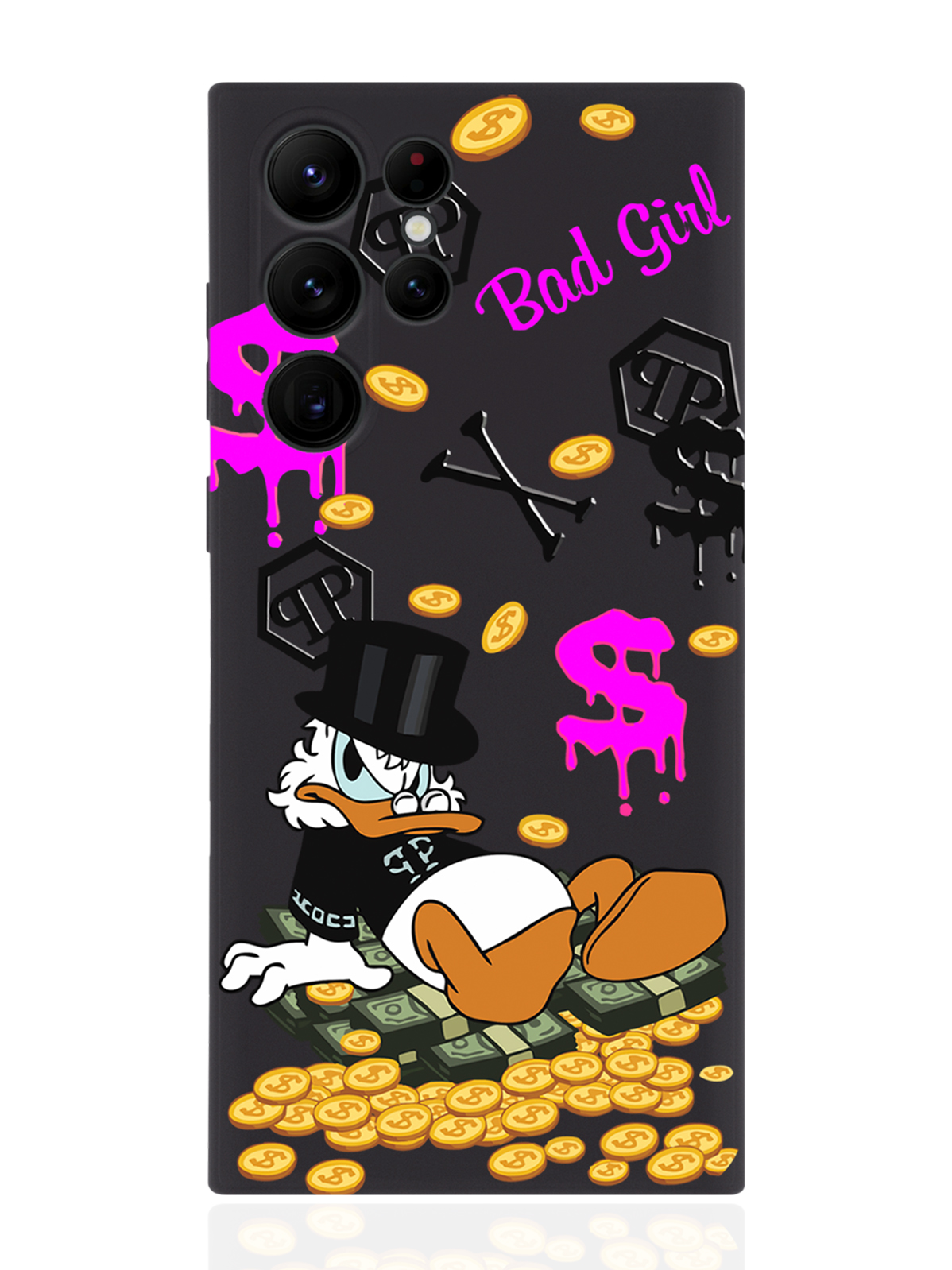 

Чехол MustHaveCase для Samsung Galaxy S23 Ultra Богатая Утка Bad Girl черный, Черный;розовый