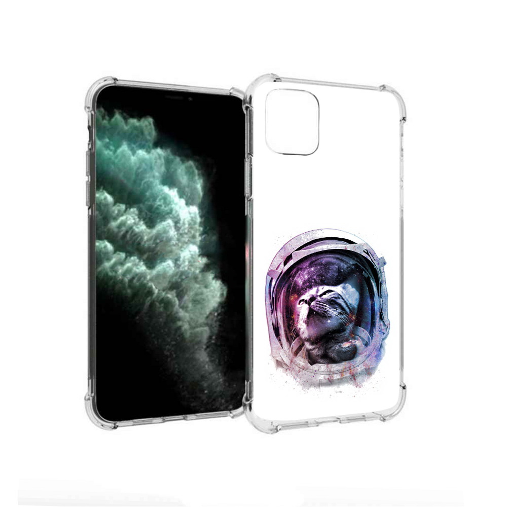 

Чехол MyPads Tocco для Apple iPhone 11 Pro Max кот в шлеме (PT142698.615.396), Прозрачный, Tocco