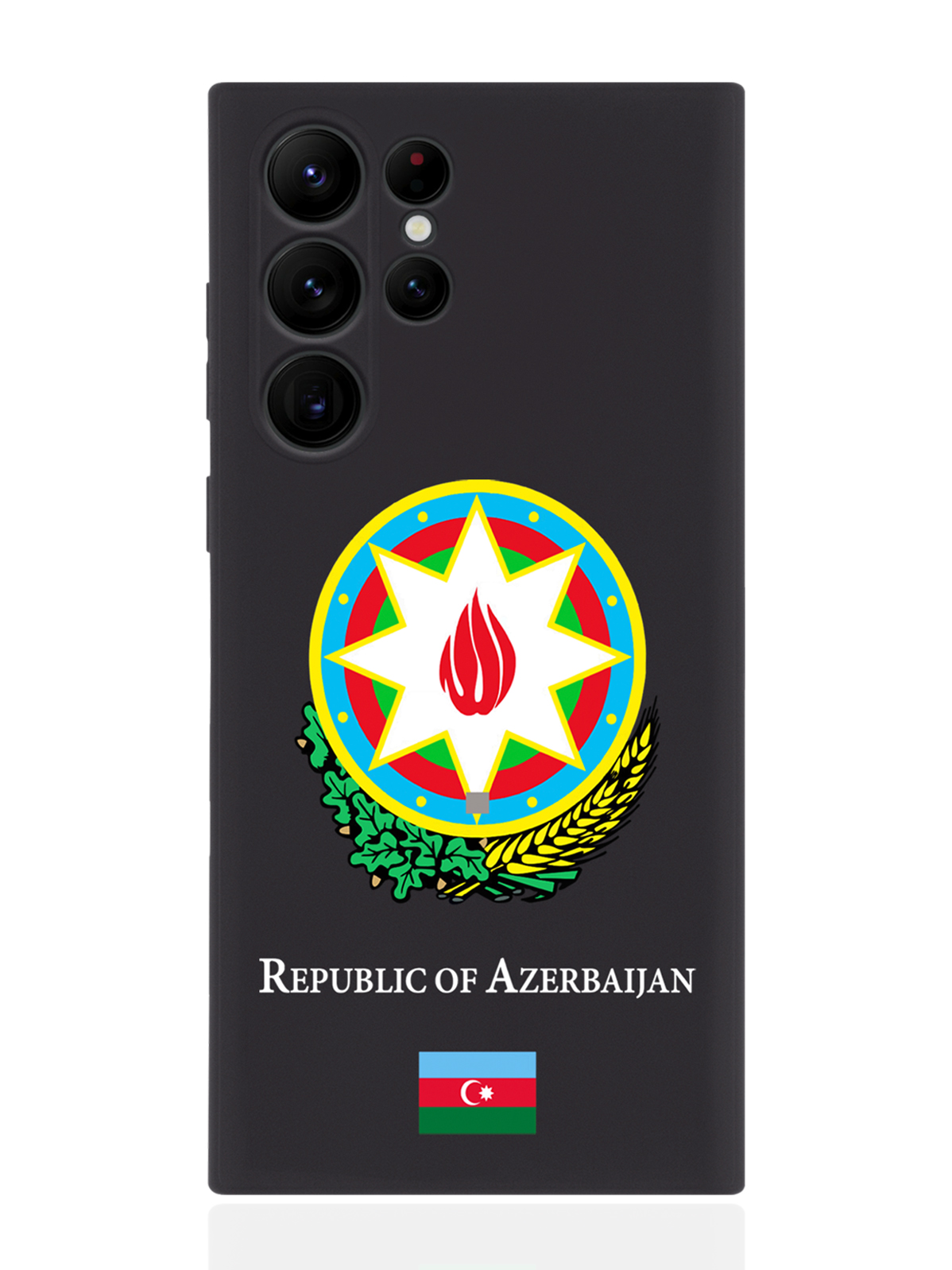 

Чехол SignumCase для Samsung Galaxy S23 Ultra Герб Азербайджана черный, Разноцветный
