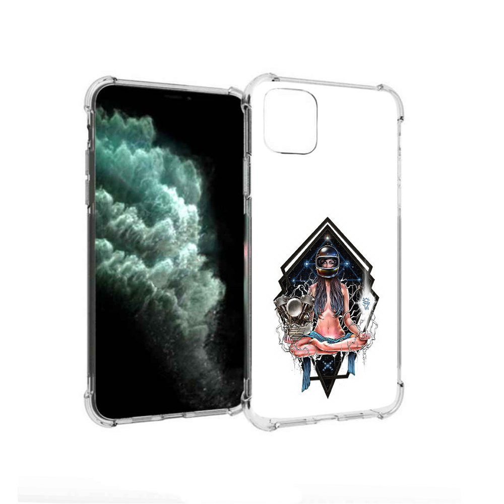 

Чехол MyPads Tocco для Apple iPhone 11 Pro Max красивая девушка в шлеме (PT142698.615.406), Прозрачный, Tocco