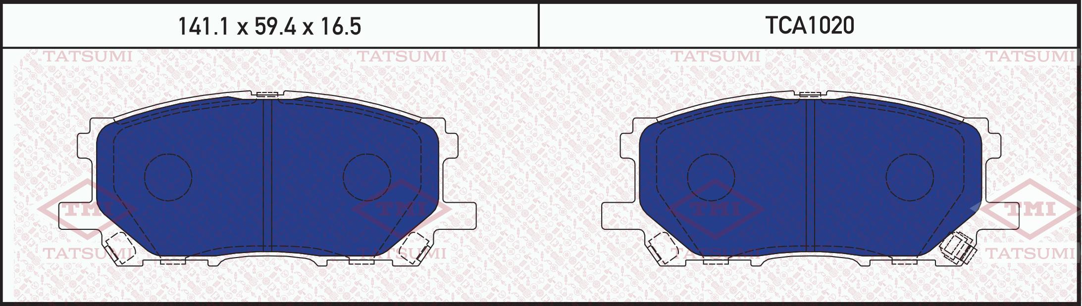 

Колодки Тормозные Дисковые Lexus Rx 03-> Tatsumi Tca1020