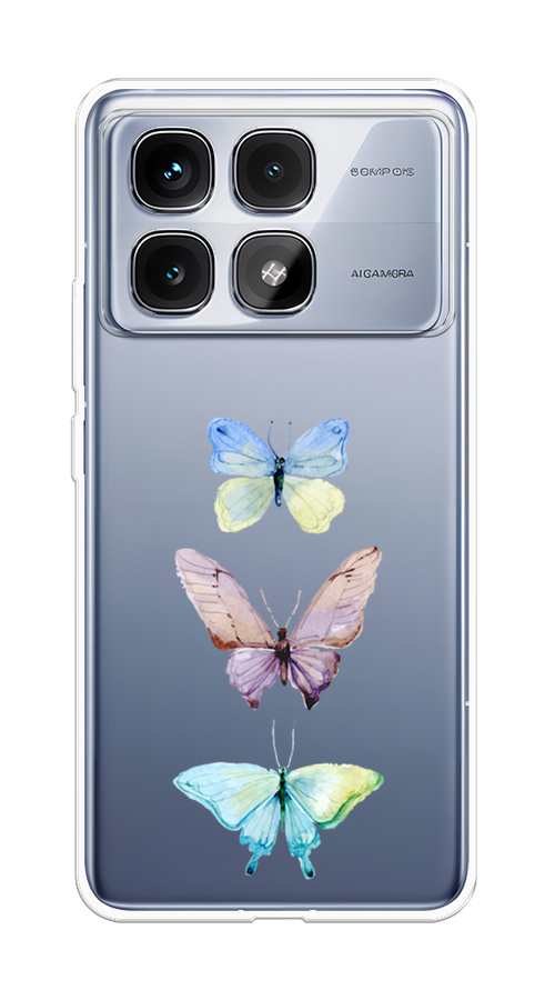 

Чехол на Xiaomi Redmi K70 Ultra "Акварельные бабочки", Бирюзовый;розовый, 323050-1