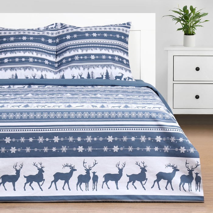 

Новогоднее Постельное бельё Этель 2 сп Scandi dream 175х215 см, 200х220 см, 70х70 см бязь, 10383307