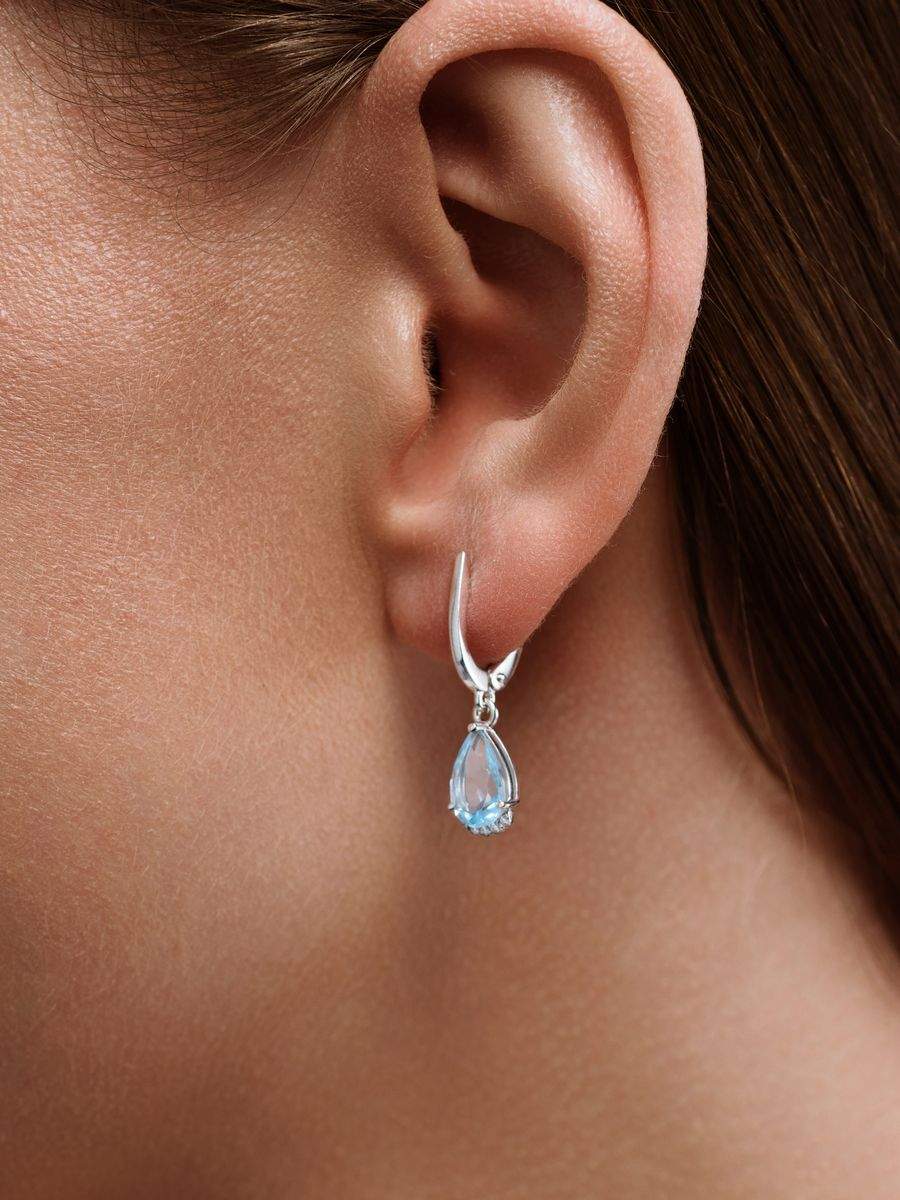 

Серьги из серебра Argentum Z2-10307, топаз/фианит, Z2-10307