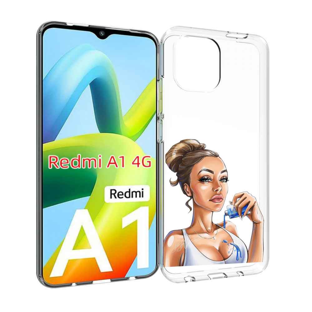 

Чехол MyPads девушка-пролила-краску женский для Xiaomi Redmi A1, Прозрачный, Tocco