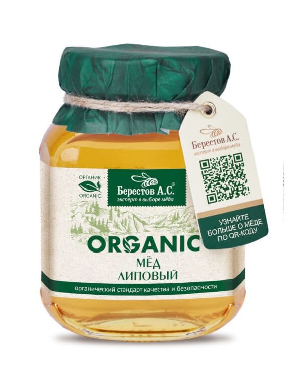 Мед Берестов А.С. Organic липовый 380 г