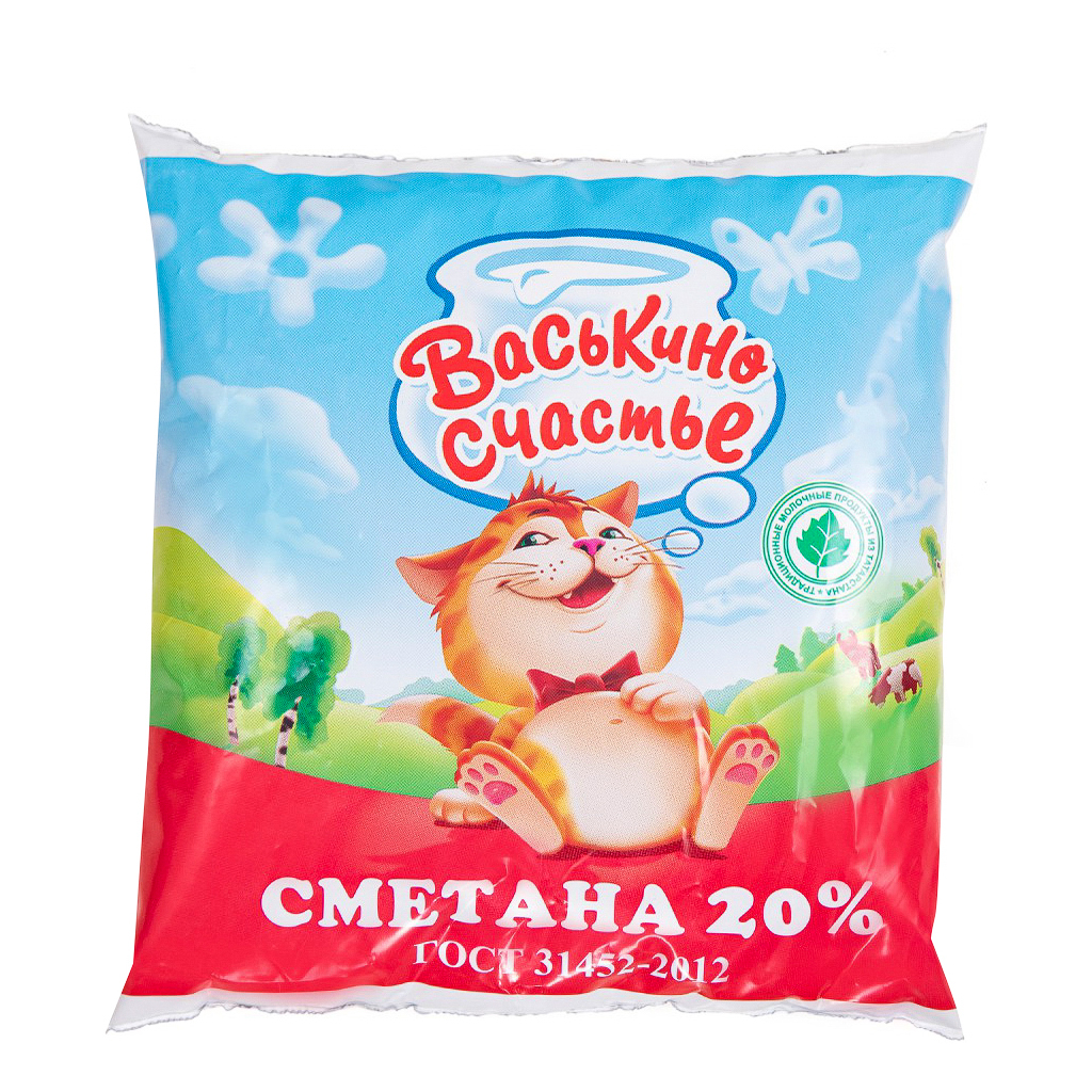 

Сметана Васькино счастье 20% БЗМЖ 450 г