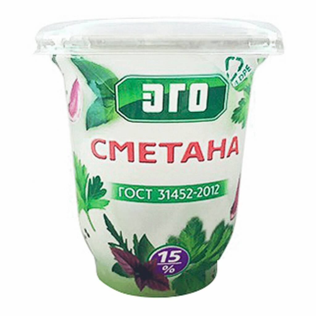 Сметана Эго 15% БЗМЖ 300 г