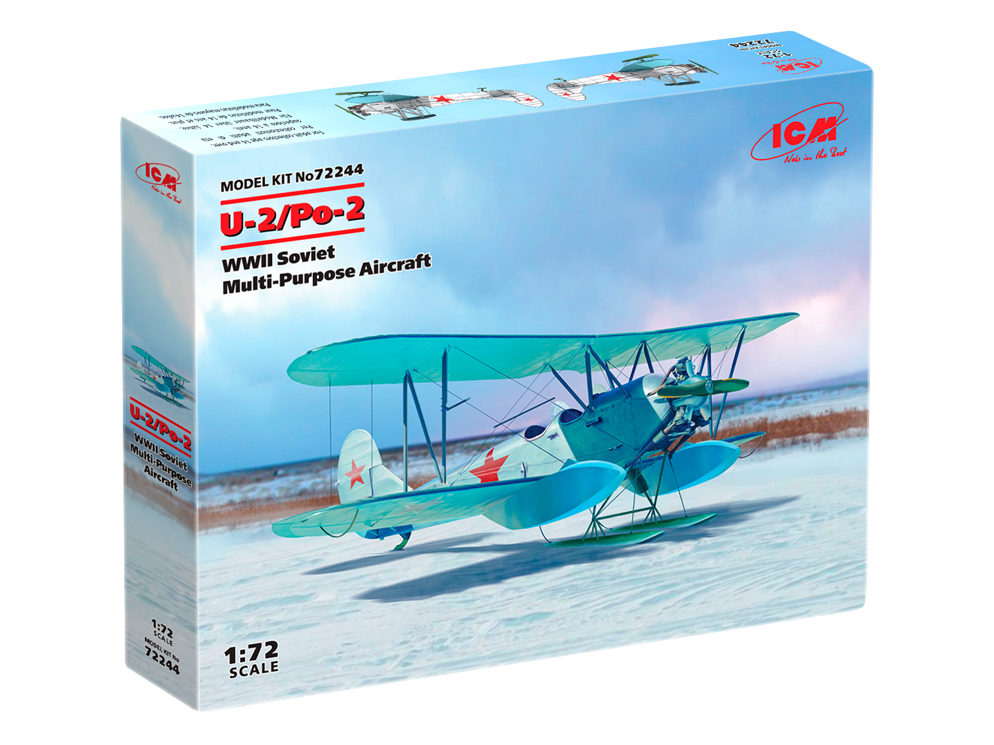 фото Сборная модель icm 1/72 у-2/по-2, советский многоцелевой самолет ii мв 72244