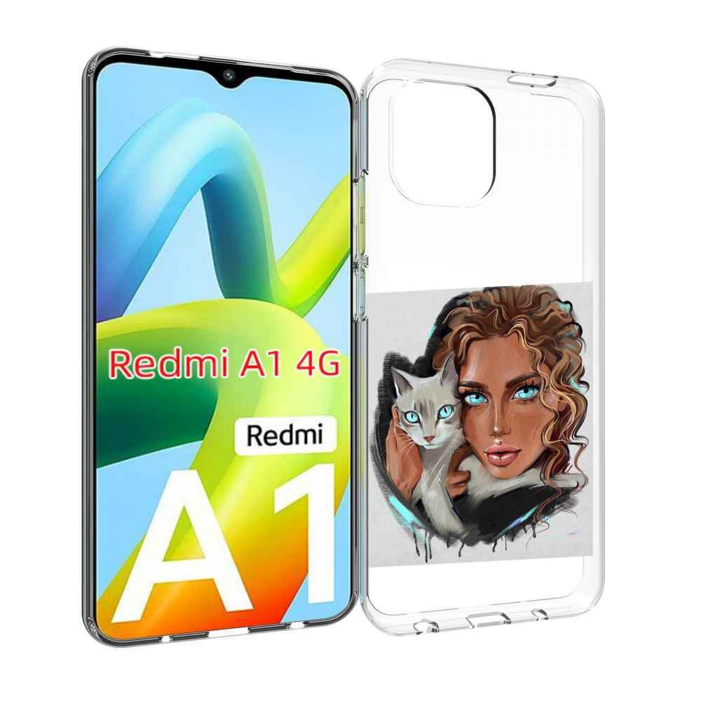 

Чехол MyPads девушка-с-котом-голубые-глаза женский для Xiaomi Redmi A1, Прозрачный, Tocco