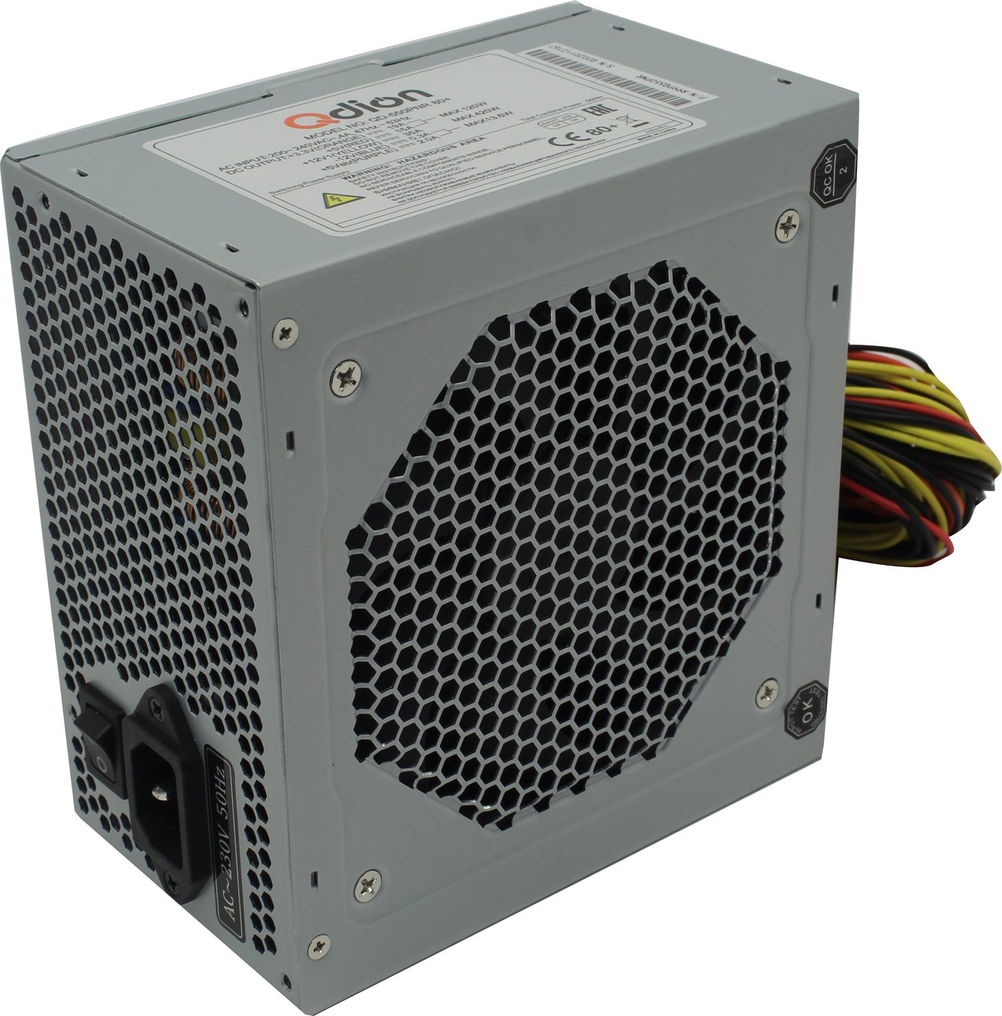 

Блок питания Qdion 550W (QD-550 80+), Серебристый